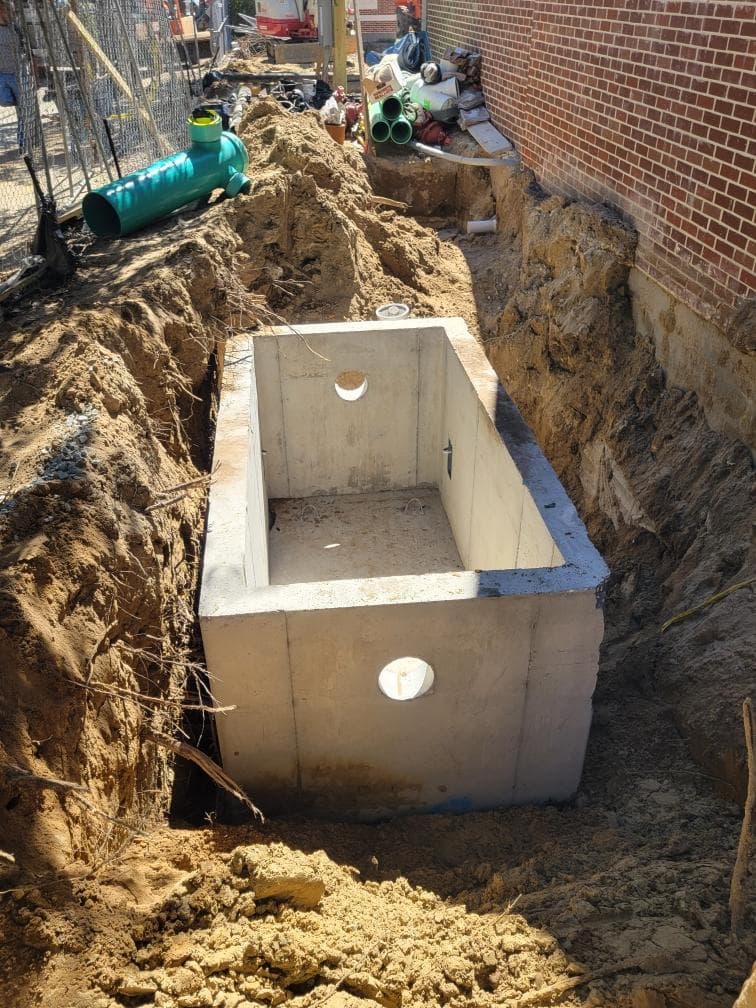 Concrete meter vault install