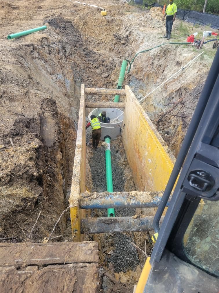 Sanitary sewer line installation